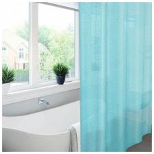 Штора для ванной Meiwa "Pebbles", цвет: синий, 182 х 182 см