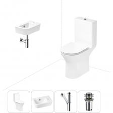 Комплексное предложение по специальной цене, включающее все необходимое для обустройства санузла или ванной комнаты.Готовое решение для туалетной комнатыЭлегантный вид напольного унитаза позволяет гармонично вписаться в интерьер современного санузла или ванной комнаты, наполняя его атмосферой роскоши и уюта.Санитарный фарфор Lavinia Boho имеет более твердую и гладкую поверхность, нежели сантехнический фаянс.Система антивсплеск увеличивает гигиеничность использования изделия и делает уборку более быстрой и простой.Компактная подвесная раковина Lavinia Boho One оптимально подходит для небольших ванных комнат или гостевых санузлов.Дизайнерская сантехника изготовлена в едином стиле: изделия прекрасно дополняют друг друга и формируют органичный тандем с элегантными аксессуарами.Внимание! Данная модель с правым – R-разворотом. Пожалуйста, убедитесь в правильности выбора нужной стороны.