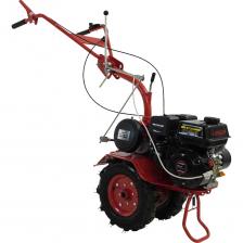 Мотоблок бензиновый Агат LC6,5-П представляет собой полноценный многофункциональный агрегат для обработки почвы в огороде и на приусадебных участках. Надежный и мощный инструмент для обработки земли, который обеспечит высокую производительность и удобство использования. В качестве силового агрегата на мотоблоке используется четырехтактный бензиновый двигатель Loncin G200F с мощностью 6,5 л.с. Надежный двигатель с чугунной гильзой обеспечивает бесперебойную работу при интенсивном использовании, а установленный датчик уровня масла предотвращает повреждение двигателя при понижении уровня масла в картере ниже необходимого. Сельскохозяйственная машина Агат LC6,5-П имеет 2 передние передачи и 1 заднюю. Наличие реверса облегчает использование и делает мотоблок более маневренным. Мотоблок оснащен простым и надежным ременным сцеплением с двумя ремнями. В отличие от аналогов, редуктор мотоблока полностью шестеренчатый без использования цепей. Шестерни редуктора, изготовленные из стали 18ХГТ с термообработкой, работают в масляной ванне, в алюминиевом корпусе, что делает трансмиссию мотоблока долговечной, максимально надежной, не боящейся больших нагрузок и тяжелых типов почв. Рулевая колонка регулируется по высоте и имеет возможность смены положения (вперед, назад). Рукоятка сцепления имеет фиксатор, что избавляет от необходимости подолгу держать ручку нажатой. Компактные размеры и небольшой вес мотоблока, облегчает его транспортировку и хранение.