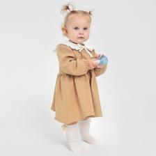 Платье для девочки с воротничком «Крошка Я. Муслин», рост 68-74 см, бежевое