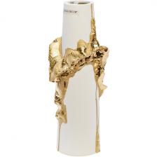 Ваза керамическая белая с золотым декором 13х9х30 см Garda Decor 55RD5203L