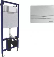 Система инсталляции для унитазов Berges Wasserhaus Novum с кнопкой смыва, хром глянец 040253