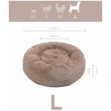Пушистая лежанка d100 см +-5 см для очень крупных кошек и собак цвет дымчатый артикул PNL100