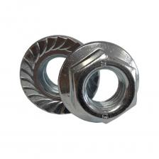 Оцинкованная гайка Гайка с фланцем ZAMETAL М12 8.0 DIN 6923 оц., с насеч. уп. 250 шт ZA083256