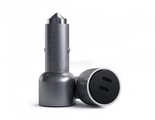 Аксессуары для гаджетов Автомобильное зарядное устройство Satechi 40W Dual USB-C Car Charger, 2xUSB Type-C (PD), Серый ST-U2C40CCM