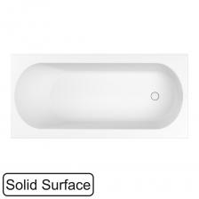 Ванна из искусственного камня WHITECROSS Gin 170x80 см, пристенная, матовая белая, на ножках, со сливом-переливом