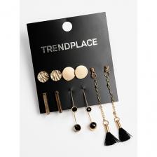 Набор серег TRENDPLACE Набор серьги пусеты кольца бижутерия под золото