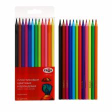 Карандаши цветные пластиковые 12 цветов «Гамма. Мультики», заточенные, ПВХ, европодвес, (251220211)