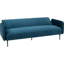 Современный диван Дрезден в лаконичном исполнении. Округлые формы и мягкая велюровая обивка делают модель максимально уютной и комфортной. Вертикальная строчка прекрасно дополняет образ и создает особенный вид. Диван оборудован механизмом «клик-кляк», который включает в себя три уровня фиксации спинки: «стандарт», «релакс» и «спальное место». При раскладки дивана в спальное место, для доступа к опорам спинки необходимо расстегнуть молнии чехла и повернуть опору. Она автоматически зафиксируется в крайнем положении. Для того, чтобы убрать опору, необходимо нажать на кнопку, расположенную сбоку у основания и вернуть ее в исходное положение. В качестве наполнителя используется сочетание пенополиуретана различной плотности, что обеспечивает комфортную, упругую посадку. Благодаря такой технологии внешний вид дивана сохраняется максимально долгое время.   В основании наполнителя находятся пружины «змейки» из металла, они крепятся к деревянному каркасу с ровным шагом, параллельно друг другу. Благодаря такому расположению данные пружины обладают высокой прочностью, прекрасным сопротивлением растяжению и отсутствию скрипов.  