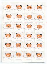 Уголки для крепления фотографий до 21х30 и оформления фотоальбомов, памятных книг, 24 шт., сечение 2 см, мишка, белые GF 4214