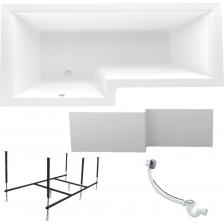 Ванна акриловая LINEA 165х85 см, левый угол, 100% сантехнический акрил, 1MARKA в наборе 4в1: Ванна акриловая, панель фронтальная, усиленная стальная рама, слив-перелив хром 01лин16585лкп-асимметричная модель с оригинальным дизайном, которая станет незаменимым элементом вашей ванной комнаты.. Современный дизайн и эстетика интерьера ванной комнаты - одно из преимуществ данной модели. Глянцевое покрытие и белый цвет ванны придают ей элегантный и стильный вид. Расширенная зона для принятия душа-комфортное пространство для тех, кто чаще пользуется душем. Ванна отличается эргономичным использованием площади ванной комнаты. Благодаря угловой конструкции и регулируемой высоте ножек, она легко впишется в любой интерьер. Материал ванны - акрил, который обеспечивает прочность и долговечность. Объем ванны составляет 190 литров, что позволяет комфортно разместиться одному человеку. Выбирая акриловую ванну LINEA 165х85, вы получаете комфорт, удобство и эстетику в вашей ванной комнате.