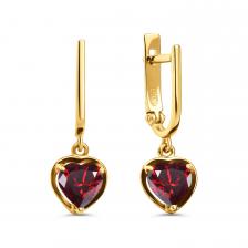 Золотые серьги с гранатом