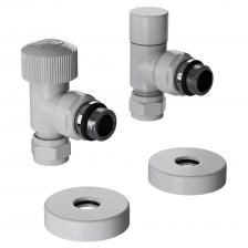 Набор термостатический угловой Royal Thermo Design Pro 15мм М30х1,5 (Белый)