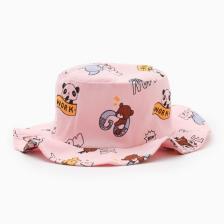 Панама детская MINAKU «Зверушки», размер 50, розовая