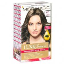 Miss Magic Luxe Colors Стойкая краска для волос c экстрактом крапивы, витамином F и кератином, 6.1 - темный пепельно-русый, 108 мл