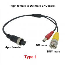 Кабель-переходник M12 4Pin на BNC DC RCA 0,35 м