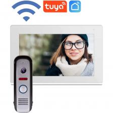 Комплект видеодомофона Novihome COMFY 7 FHD WIFI KIT предназначен для голосовой и видеосвязи. В комплект входит сенсорный 7" монитор и вызывная панель. Главной особенностью данного видеодомофона является возможность подключения его к сети интернет для переадресации вызова на смартфон. При желании через мобильное приложение можно посмотреть видео с входной зоны, начать разговор с гостем, открыть замок или ворота. К монитору можно подключить вторую вызывную панель, до 3 видеокамер, пару датчиков, а также до 5 дополнительных мониторов и 3 аудиотрубок. Для активации видеозаписи с вызывных панелей и видеокамер потребуется MicroSD карта памяти. Запись фото или видео может осуществляться по детектору движения, вручную, по срабатыванию датчика или при нажатии кнопки на вызывной панели. Вызывная панель, входящая в комплект, имеет встроенную FullHD видеокамеру c углом обзора 140° и инфракрасной подсветкой для видеонаблюдения в ночное время. Видеодомофон может управлять практически любым электрозамком и воротами. Монитор можно подключить к подъездными многоквартирными системами типа Vizit, Cyfral, Eltis, Метаком, Сейф-Сервис, Даксис, Proel, Laskomex, Keyman-Polylock и Маршал-Raikmann через соответствующий модуль сопряжения c поддержкой сигнала HOOK. Для запуска системы достаточно воткнуть вилку монитора в розетку, предварительно соединив его с вызывной панелью 4-х проводным кабелем, входящим в комплект.