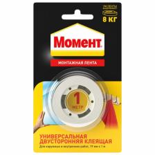 Лента двусторонняя Момент 3001745, белая, 19 мм x 1 м