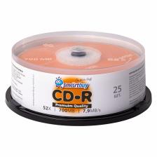 Диски для записи SMARTBUY CD-R, 700Мб, 52х, 25шт, кейк-бокс (SBCD-R25)/10, цена за 1 упак