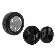 Набор инструментов ТУНДРА, подарочный пластиковый кейс «Колесо», 24 предмета