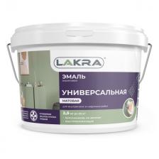 эмаль акриловая ЛАКРА универсальная матовая белая 2,5кг, арт.0008108