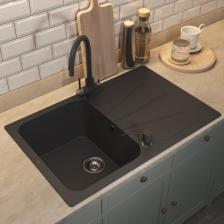 Кухонная мойка кварцевая Uperwood Quartz UPd=04, прямоугольная, цвет 04 черная
