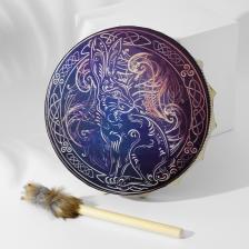 Шаманский бубен «Водяной кролик», музыкальный инструмент, с колотушкой, 5x25x25 см