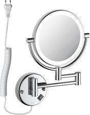 Косметическое зеркало AQUATEK AQ4915CR с подсветкой, двухстороннее, телескопическое, поворотное, хром