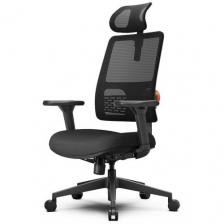 Кресло FOXGEAR Netz E, на колесиках, сетка/ткань, черный [fg-netz-e-bk]