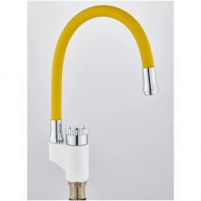 Смеситель сборный для кухни с гибким изливом Potato (Потато) P58388х10 белый/желтый