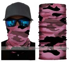 Бесшовная бандана-труба, камуфляж 12, розово-коричневый, camouflage GF 5438