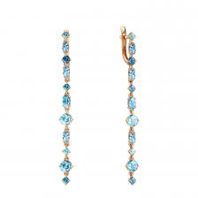 Золотые серьги с топазами