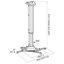 Кронштейн для проектора Cactus CS-VM-PR05L-AL серебристый макс.10кг потолочный поворот и наклон
