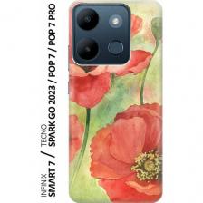 Силиконовый чехол Алые маки на Infinix Smart 7 / Tecno Spark Go 2023 / Pop 7 / Pop 7 Pro / Инфиникс Смарт 7 / Текно Спарк Го 2023 / Поп 7 / Поп 7 Про