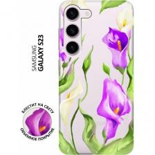 Силиконовый чехол на Samsung Galaxy S23, Самсунг С23 с 3D принтом "Amazing Callas" прозрачный