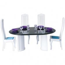 ОГОНЁК Набор мебели для столовой Конфетти С-1332 белый/бирюзовый/фиолетовый