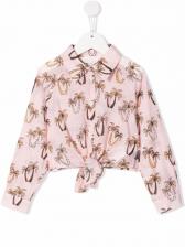 Palm Angels Kids рубашка с принтом, розовый
