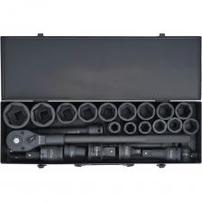 Набор инструмента Набор ударных головок AIRLINE 3/4" 17-50 мм, 24 предмета, металлический кейс ATAS414