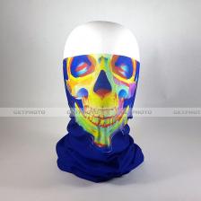 Бесшовная бандана-труба, череп, синий, skull GF 5550