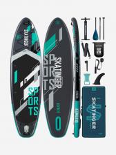 Надувной двухслойный SUP-борд SKATINGER SPORTS, 11'6"x35"x6" 350*88*15 см, сапборд, Серый