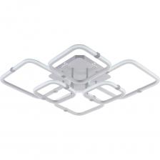 Два яруса плафонов с текучими формами создают лёгкую, почти невесомую композицию.Грани мягко очерчивают пространство, добавляя ему визуальную глубину.ХарактеристикиЦвет: белый; Мощность: 180 Вт; Площадь освещения: до 18 м?; Основание: квадратное, металл; Рожки: 6 квадратных плафонов; Монтаж: с помощью планки.Радиус освещенияСветодиодная люстра мощностью 180 Вт равномерно освещает пространство до 18 м?, наполняя его ярким и мягким светом. Подходит для натяжных потолков, гипсокартонных, деревянных и бетонных.Экономия энергииПотолочная люстра светодиодная экономит энергию, не излучает ИК- и УФ-свет, что делает её безопасной для здоровья и предотвращает выцветание интерьера. Акриловые вставки маскируют светодиоды, устраняя мерцание.Простота сборки и установкиПлафоны устанавливаются на основание потолочного светильника с помощью коротких втулок. Светильник светодиодный легко монтируется на потолок при помощи монтажной планки и винтов.Удалённое управлениеЛюстра потолочная светодиодная с пультом имеет 2 режима управления: пульт дистанционного управления и клавиша включения. В комплект светодиодной потолочной люстры входит пульт дистанционного управления на батарейках. Сами батарейки (тип AAA) приобретаются отдельно.