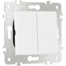 Выключатель встраиваемый двухклавишный проходной Arte Milano am-203 203.32-2.white