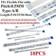 10 шт. FFC FPC AWM 20624 80C 60V VW-1 плоский гибкий кабель 0,5 мм 4 5 6 8 10 12 14 16 18 20 24 26 30 32 34 36 38 40 45 50 54 Pin