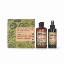 Набор парфюмированных средств для ухода за телом VEGAN.LOVE.STUDIO Подарочный набор Pepper, Amber, Neroli (Гель для душа + Парфюмированный спрей)