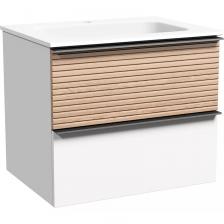 Тумба под раковину без столешницы Sancos Delta 60 дуб светлый, белый