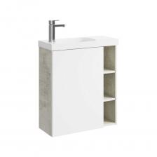 AQWELLA Подвесная тумба для ванной Alba для раковины 37604124 левая 60 см, светлый камень ALB0106LLSЛаконичная и элегантная коллекция мебели Alba – удобное решение для небольших или гостевых ванных комнат. Стильные подвесные тумбы отражают актуальные тенденции в дизайне и гармонично впишутся в любой современный интерьер. Тумбы с одной дверцей на петлях оснащены интегрированным доводчиком для мягкого и плавного закрывания. Дополнительное место для хранения обеспечивают открытые полки, которые могут быть расположены слева или справа.  Корпус тумбы под умывальник левый, цвет светлый камень, ALB0106LLSВнимание! Раковина и смеситель не входят в комплектацию.