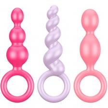 Satisfyer Набор анальных пробок Booty Call (Plugs), D: 3 см, длина: 13.5 см, разноцветный