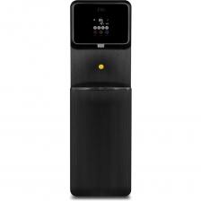 Пурифайер с исключительно большой производительностью -вместительный бак горячей воды (9л) и накопительный бак с отсеком для холодной воды 23л (18л накопительная часть и 5л отсек для холодной воды).Сенсорная панель управления с LED-дисплеем, на котором выводится температура горячей и холодной воды, индикация работы аппарата и срока службы фильтров. На панели управления также расположены сенсорные кнопки подачи горячей и холодной воды и кнопка блокировки случайной подачи горячей воды (защита детей). Подача воды порционно (защита от перелива). При однократном нажатии максимально выдается только ~1л. горячей или ~1,2л. холодной воды. В любой момент подачу воды можно остановить повторным нажатием.Каждые 6 месяцев индикация будет напоминать пользователю о необходимости замены фильтров. Сброс таймера индикации замены фильтров производится через меню панели управления по инструкции. Замена фильтров производится через снятие задней стенки аппарата.Стильный дизайн с рельефной поверхностью лицевых панелей и хромированными элементами: решетка лотка каплесборника, краник и окантовка дисплея.