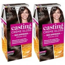 L'Oreal Paris Casting Creme Gloss стойкая краска-уход для волос, 300 двойной эспрессо - 2 шт