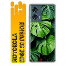 Чехол для Motorola Edge 50 Fusion с принтом Листья (Моторола Эдж 50 Фьюжн)